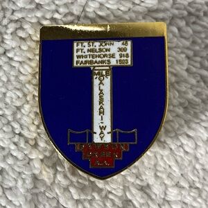 5/$35 Vintage Dawson Creek Mile 0 Alaska Highway Enamel Souvenir Pin